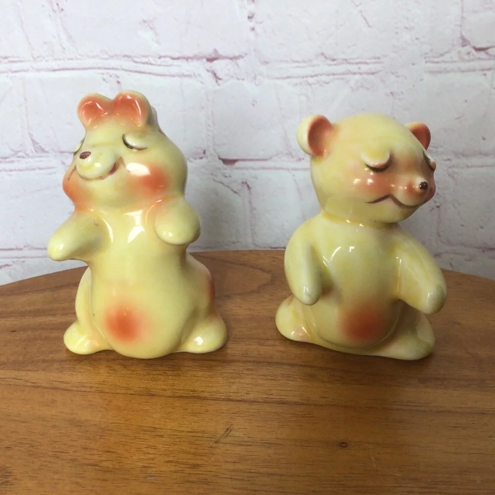Vintage Animal Friends Ceramic Salt and Pepper Shakers